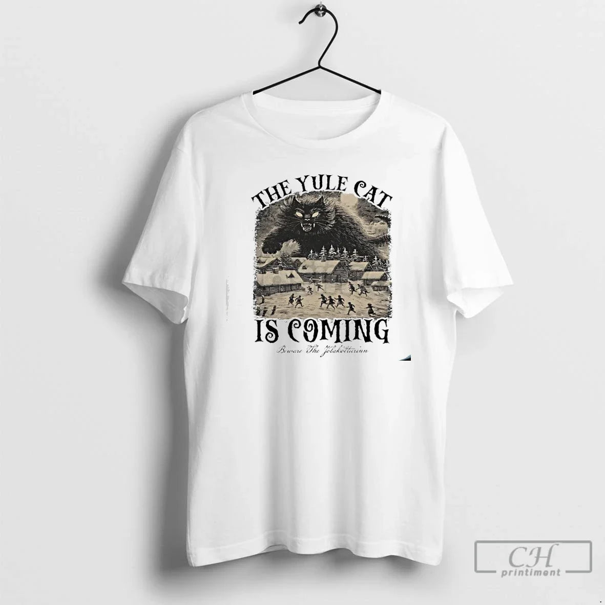 Classic Yule Cat Is Coming Jolakotturinn T-Shirts