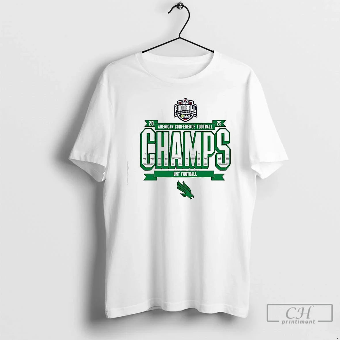Classic Unt Football 2025 Amercan Conference Champs Logo T-Shirts