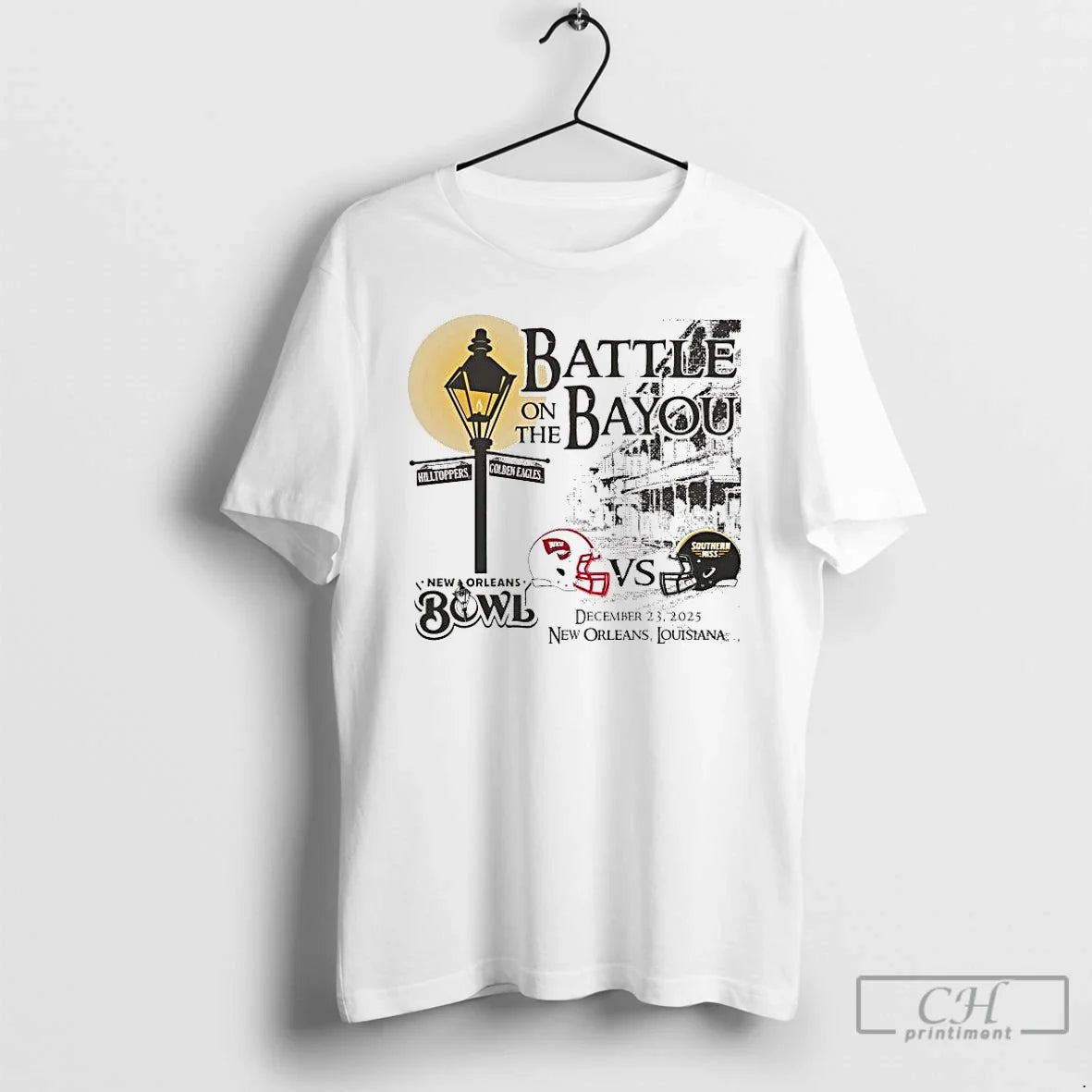 Classic Western Kentucky Vs Southern Miss 2025 New Orleans Bowl Battle Bayou T-Shirts