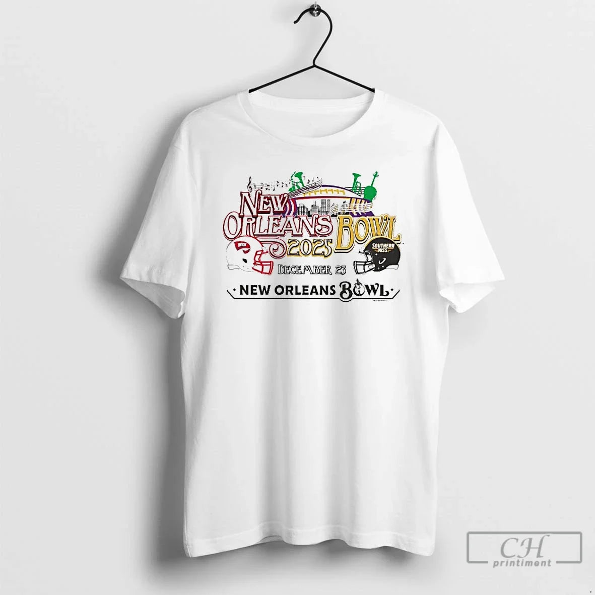 Classic Western Kentucky Vs Southern Miss 2025 New Orleans Bowl Music City T-Shirts