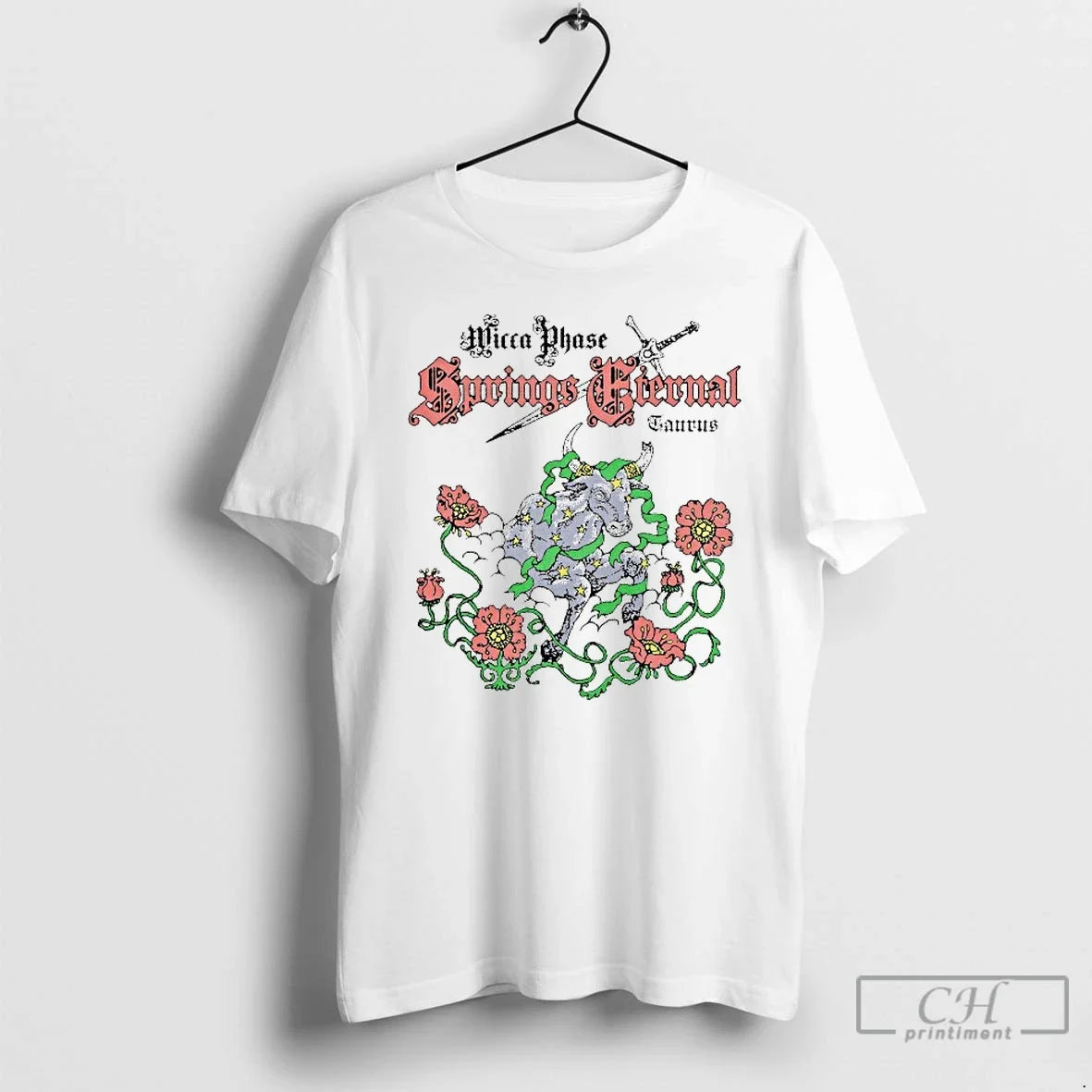 Classic Wicca Phase Springs Eternal Taurus Sword T-Shirts