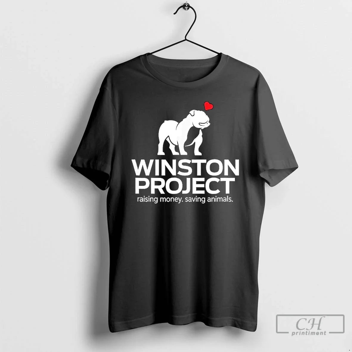 Classic Winston Project Bulldog Raising Money Saving Animals T-Shirts
