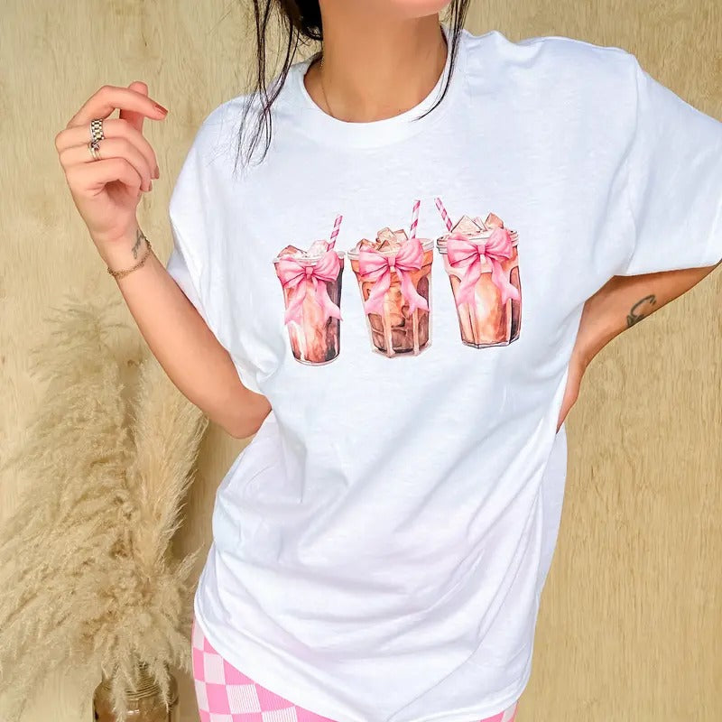 Coffee Bows Top T-Shirts