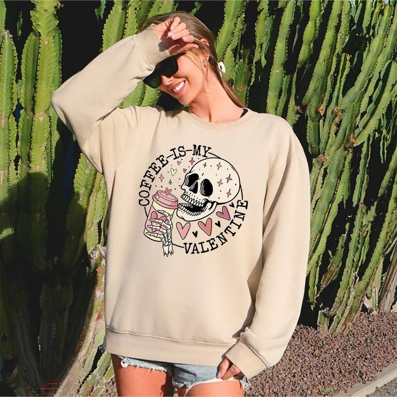 Coffee Is My Valentine Skeleton Caffeine T-Shirts