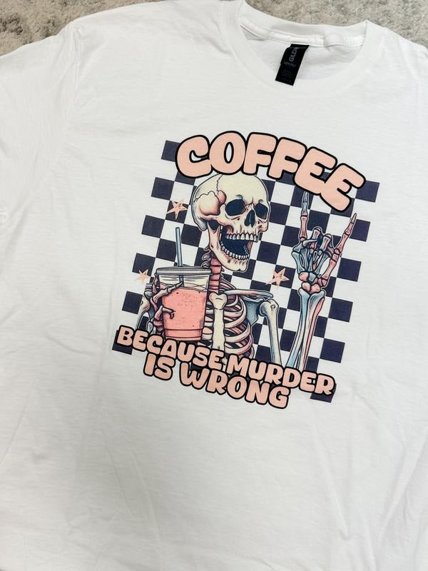 Coffee Skeleton Top T-Shirts