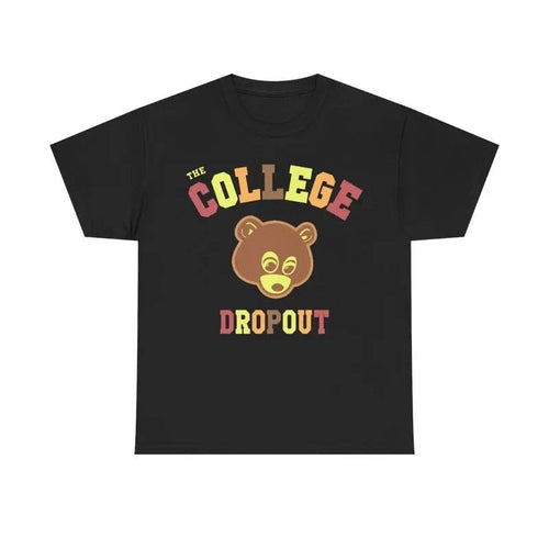 "College Dropout" Inspired Menswear Retro Shirt Top Vintage Comfy Classic Cotton Casual T-Shirts