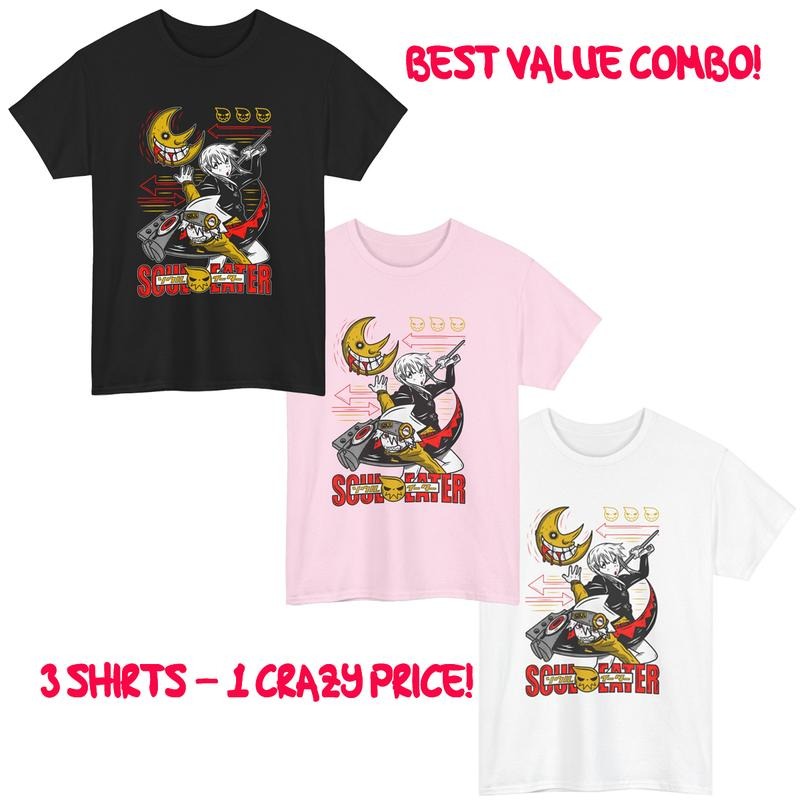 Combo 3 Colors Soul Eater Maka Death Kid Anime ALL SIZES T-Shirts