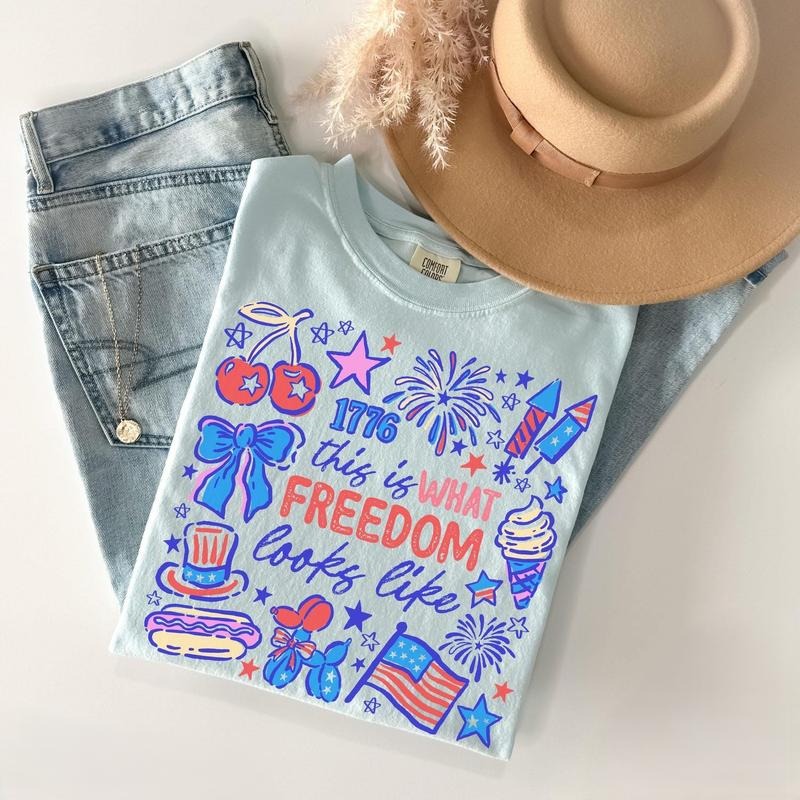 Comfort Colors 4th July Shirt Fourth July USA Shirt Independence Day American Patriotic Shirt Memorial Day 05ALV T-Shirts