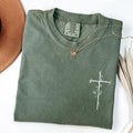 Comfort Colors Floral Cross Faith Shirt Christian Religious Church Group Worship Prayer T-Shirts