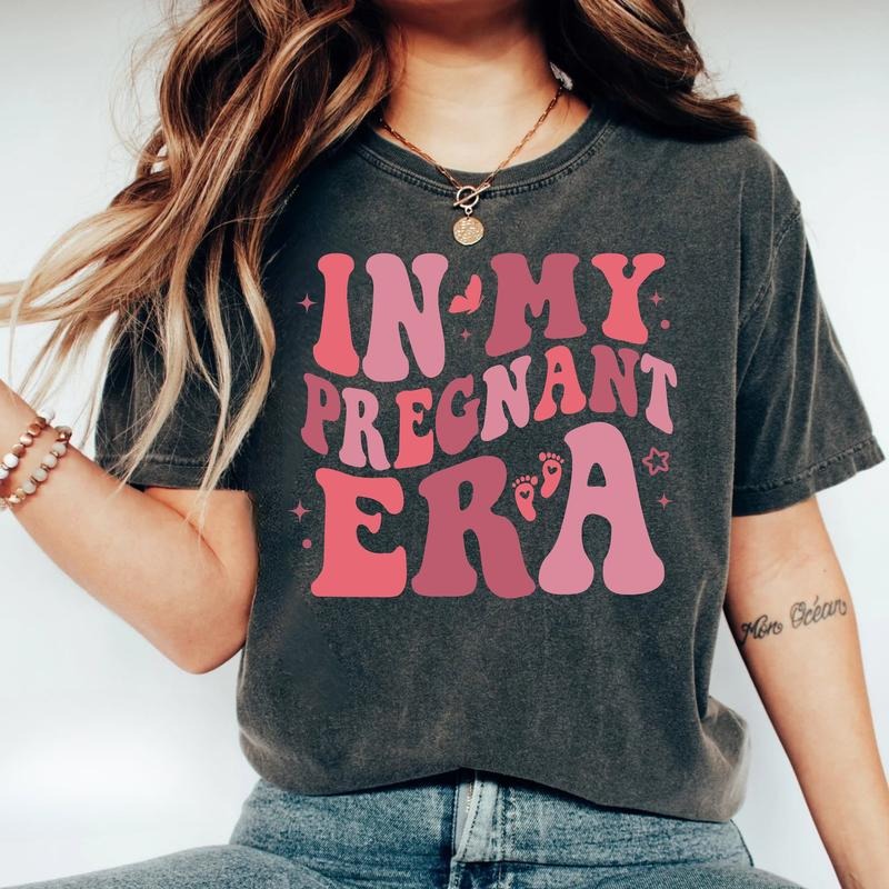 Comfort Colors My Pregnant Era Pregnancy Mom Be New Baby Announcement Pregnancy Announcement New Mom T-Shirts