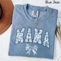 Comfort Colors Mama Shirt Blue Ribbon Shirt Girly Mom Cute Mom Shirt Bow Shirt Chinoiserie Shirt T-Shirts