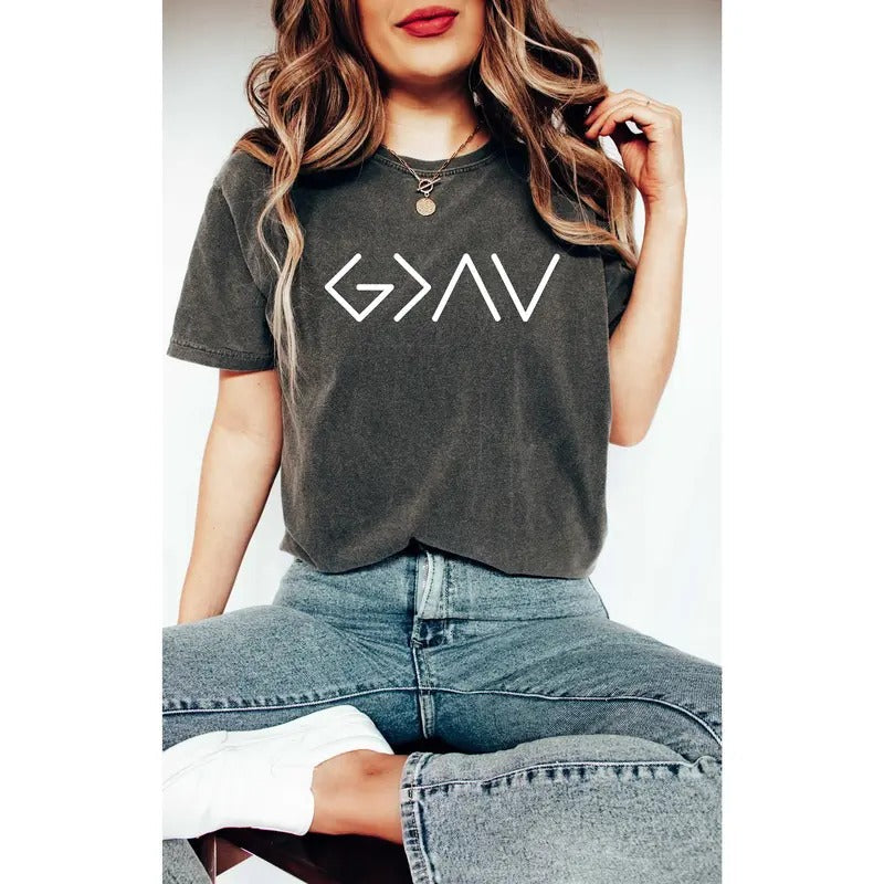 Comfort Colorsgod Is Greater Than Highs Lows Jesus Shirt Religious Shirt Christian Shirt God Shirt Church Cotton Polyester T-Shirts