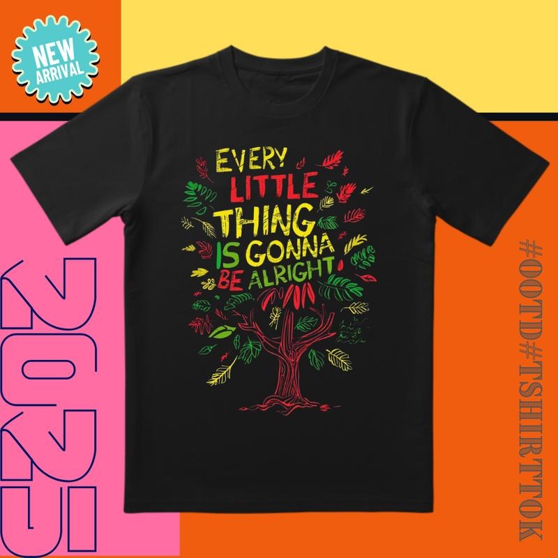 'Every Little Thing' Motivational Pink Orange Gradient Embossed Gold Text Daily Concert T-Shirts