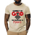 Connect God Password Is Prayer Pure Cotton Casual Street Crew Neck Short Sleeve Tops Perfect T-Shirts