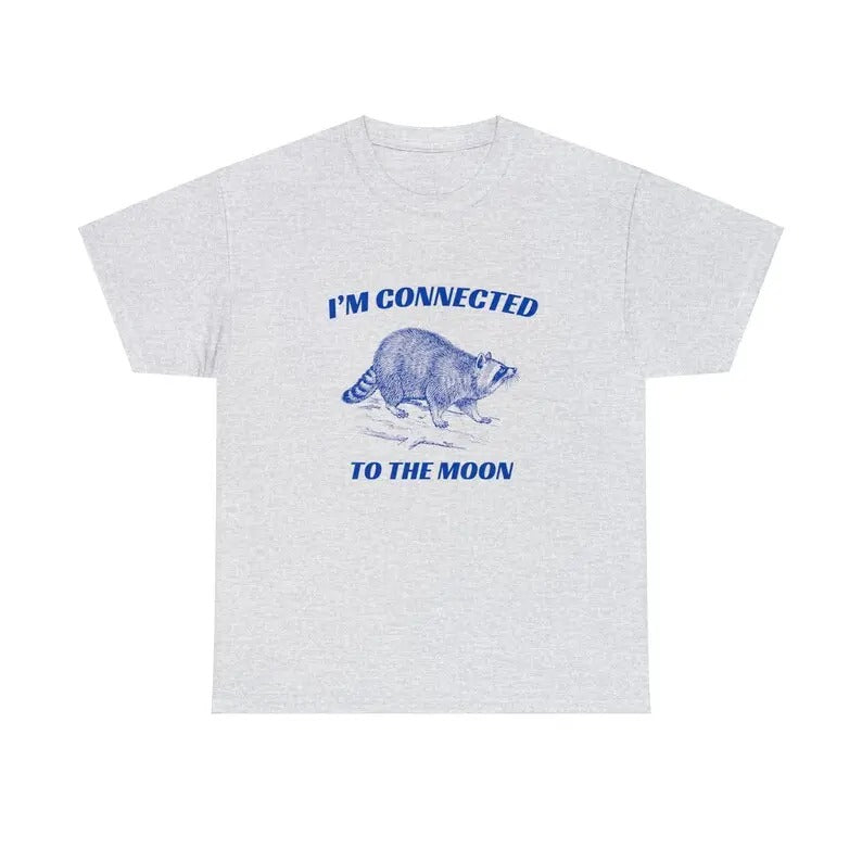 Connected Moon Funny Weird Meme Shirt Ironic Sarcastic Menswear Top T-Shirts