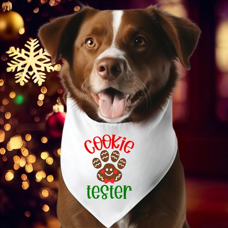 Cookie Tester Bandana Dog Neck Scarf Baking Puppy Bandana Pet Owner Xmas Bandana Furry Baby Bandana T-Shirts