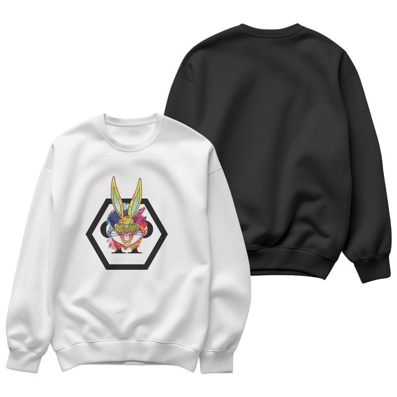 Cool Bunny Print Sweat Shirt: Rock American Street T-Shirts