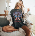 Coquette 4th July Shirt USA Shirt Summer Shirt Red White Blue America Fourth July Patriotic 1776 Bow T-Shirts