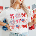 Coquette American Flag Shirt American Girl Shirt Coquette Bow 4th July Shirt America Shirt Freedom American Flag Shirt T-Shirts