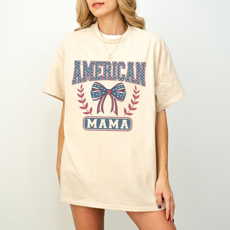 Coquette Bow American Mama Shirt Fourth July Shirt 4th July Shirt USA Flag Bow Shirt American Freedom Shirt 4th July T-Shirts