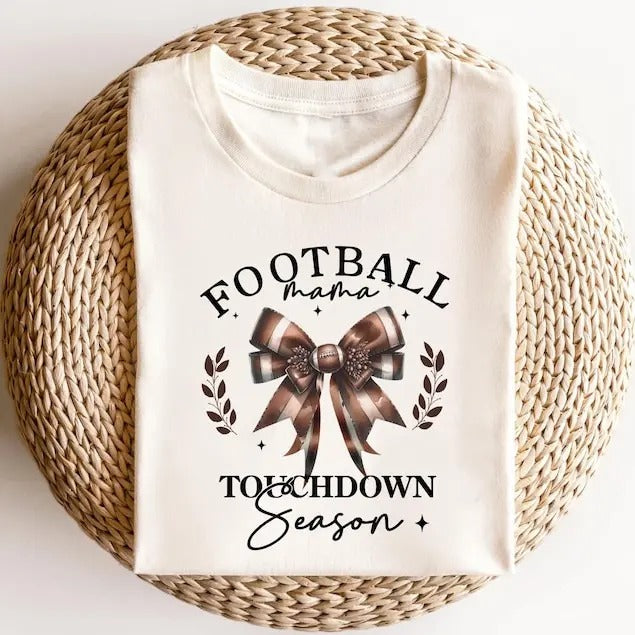 Coquette Bow Football Shirt Gameday Bow Shirts Football Lovers Coquette T-Shirts