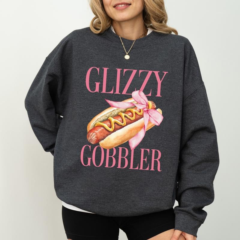 Coquette Bows Funny Hotdog Gag Joke Pun Long Sleeved Humor Sarcastic T-Shirts