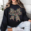 Coquette Sublimation Lights Bow Merry Digital Print Checkered Coquette T-Shirts