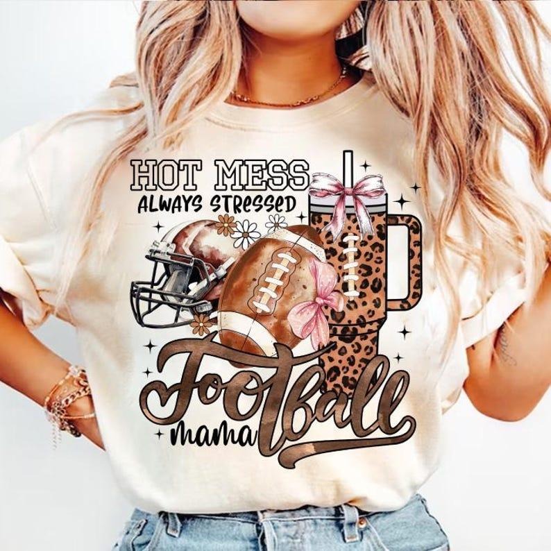Coquette Football Mama Game Day Fall Football Mom T-Shirts