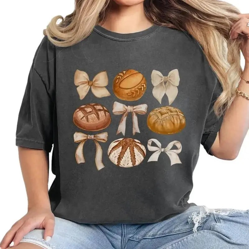 Coquette Sourdough Bread Bows Shirt Hot Trend 2025 T-Shirts