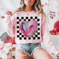 Coquette Heart Retro Checkered Valentines Coquette Valentine Pink Love T-Shirts