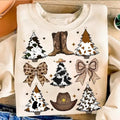 Coquette Western Tree Cowgirl Shirt Howdy Tree Leopard Coquette Bow T-Shirts