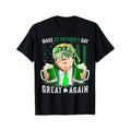 [Cotton ] Cotton St. Patrick'S Day Print Casual Short Sleeve Crew Neck Tops Made USA T-Shirts