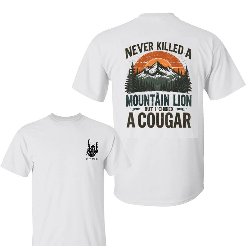 Cougar Mountain 2 Sided Shirt Custom Year Gen X Bigthree Black White Top T-Shirts