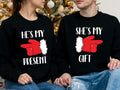 Couples Party She'S My He'S My Present Husband Wife Long Sleeve Funny Matching Boyfriend Girlfriend T-Shirts