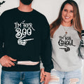 Couples Halloween I'M His Ghoul I'M Her Boo Matching Halloween Party Skeleton Hand Wife Husband Long Sleeve T-Shirts