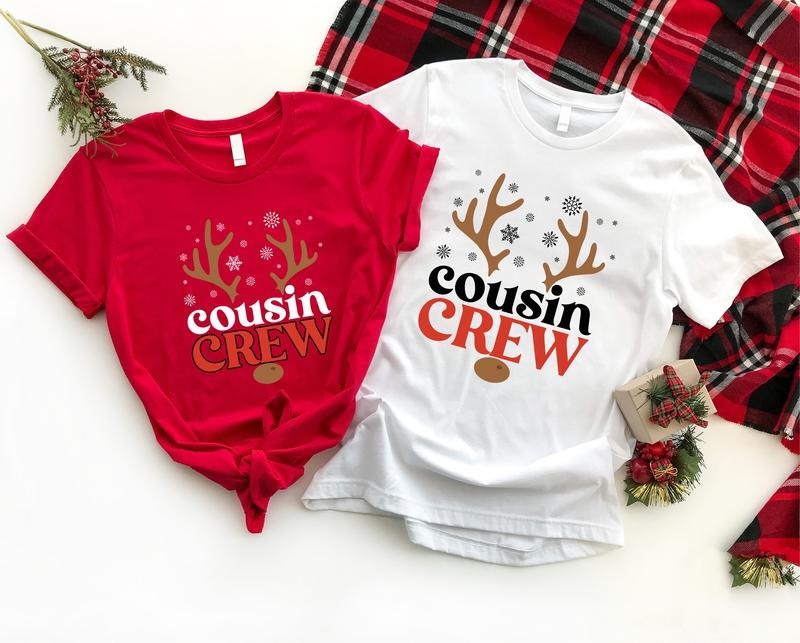 Cousin Crew Shirt Matching Cousin 2023 Xmas Family Gathering Cousin Squad Group Shirts Cousin T-Shirts