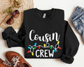 Cousin Crew Lights Family Matching Xmas Party Winter Gathering Cousin Squad Xmas T-Shirts