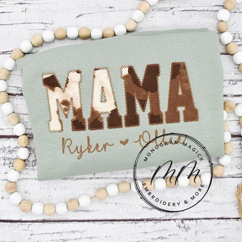 Cow Print Mama Names CHOOSE ANY NAME T-Shirts