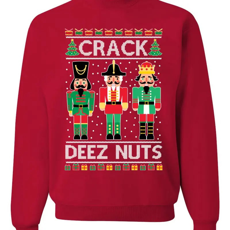 Crack Deez Nuts Meme Merry Ugly Funny T-Shirts