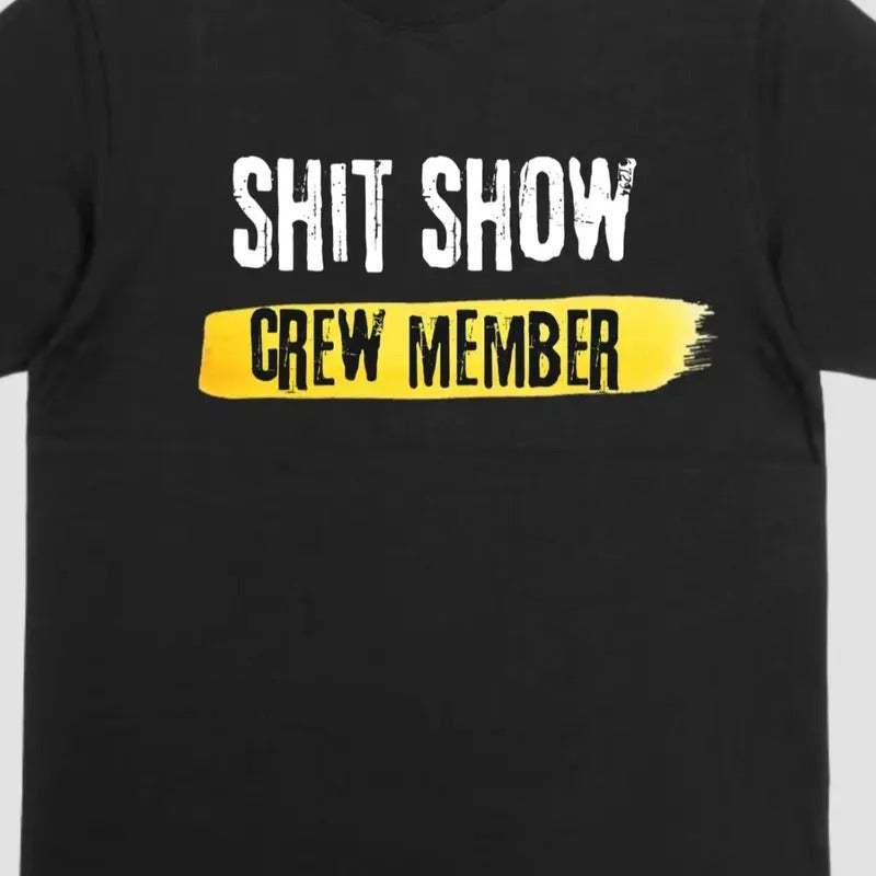 Crew Member Shirt Cotton Soft Top Bold Text T-Shirts