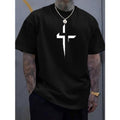 Cross Creative Print Casual Summer Crew Neck Short Sleeve Top Modern Streetwear Made USA T-Shirts