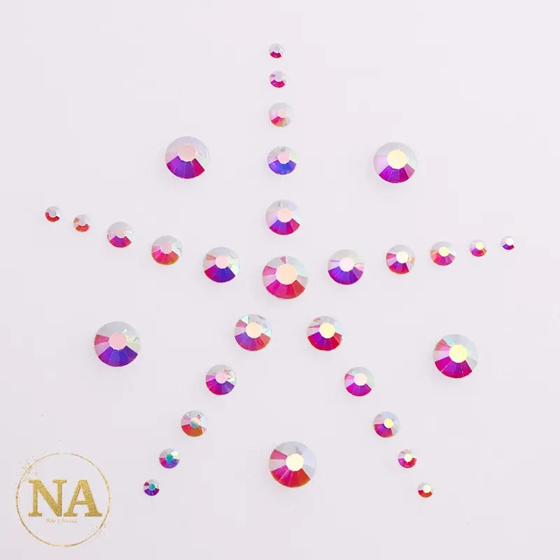 Crystal AB Unfoiled Rhinestone Scoops T-Shirts