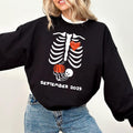 Custom Month Skeleton Halloween Maternity Funny Pregnancy Announcement 2025 Spooky Pregnant Costume New Mommy Fall Mama Be T-Shirts