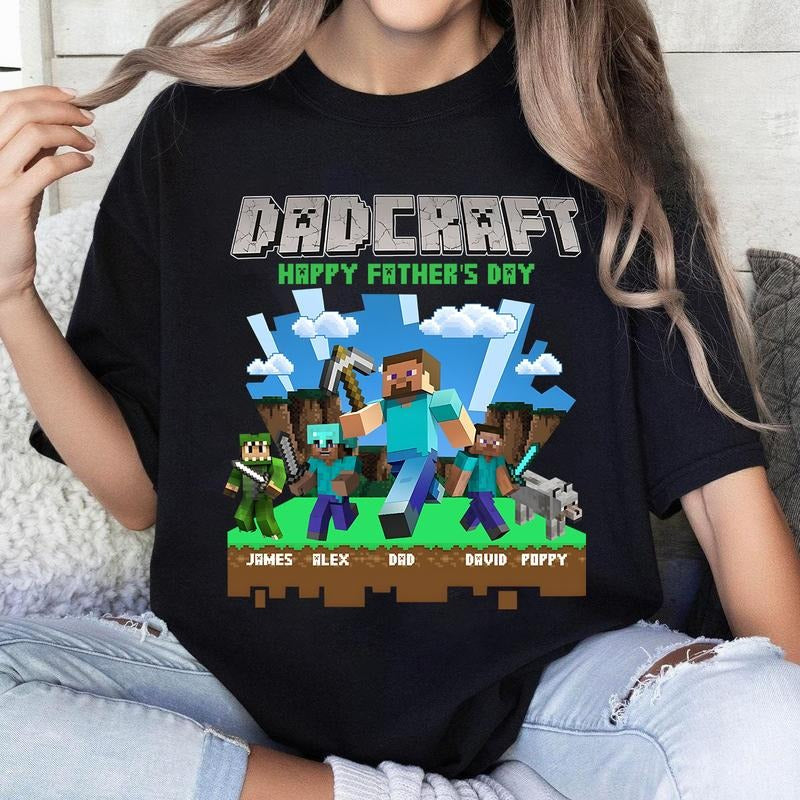 Custom Personalized DadCraft Happy Shirt Chicken Jockey Gaming Happy Trending Game Teestyle{N002}2 T-Shirts