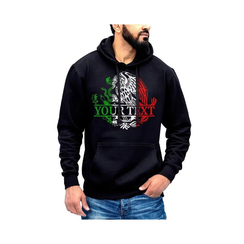 Custom Text Personalized Mexico Mexican Eagle Sueter Con Capucha Con El Aguila De Mexico Personalizado Cotton Fabric T-Shirts