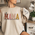 Custom This Mama Wears Her Heart Her Sleeve Personalized Mom Names Cute Momma T-Shirts