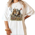Custom Watercolor Horses Looking Over Fence Best Friends Farm Animals All #Fgg Cotton Top T-Shirts