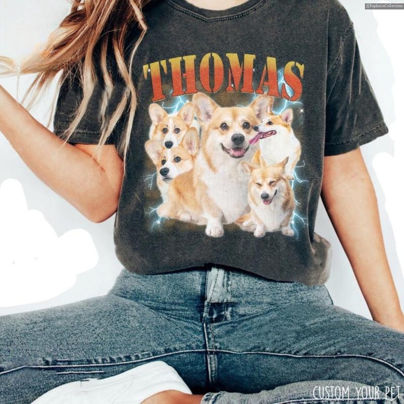 Custom Your Dog Cat Pets Retro 90s Personalized Dog Shirt Personalized Pet Shirt Global Trending Outfits T-Shirts