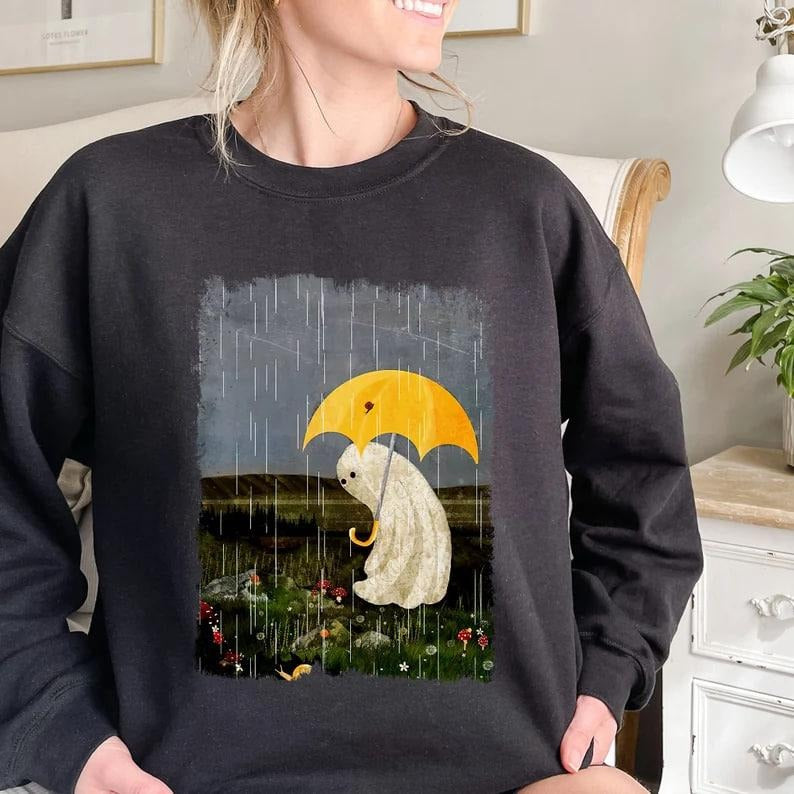 Cute Floral Ghost Fall Halloween Flower Ghost Retro Halloween Ghots Cute Ghost Spooky Party T-Shirts