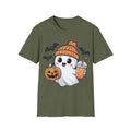 Cute Halloween Ghost Spooky Season Fabric Comfort T-Shirts